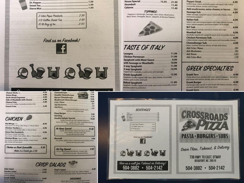 Crossroads Pizza Menu