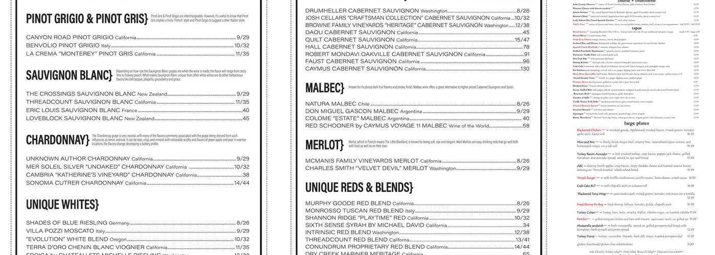 Circa 81 Menu