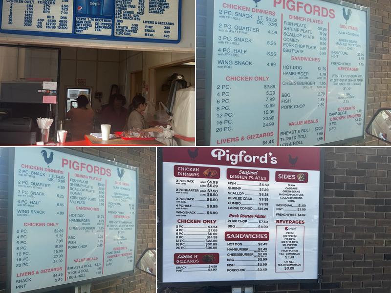 Pigford's Menu