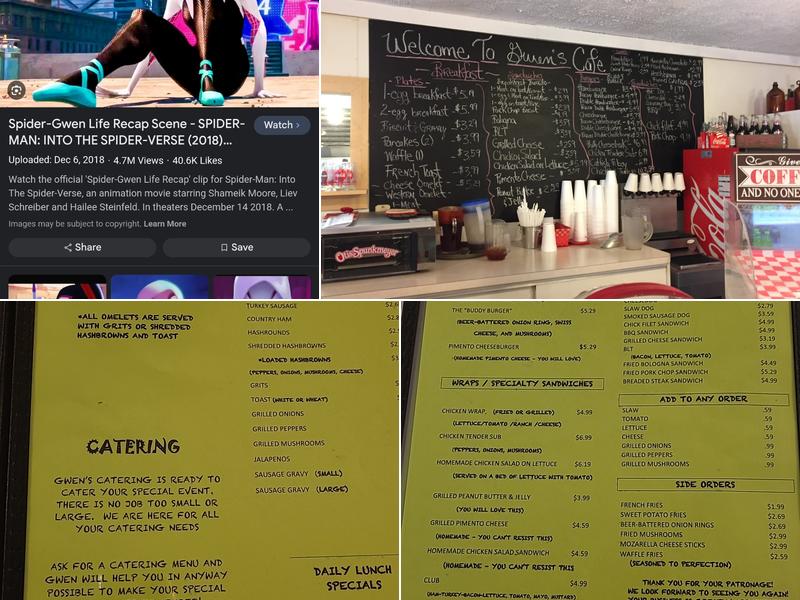 Gwen's Cafe and Catering Menu