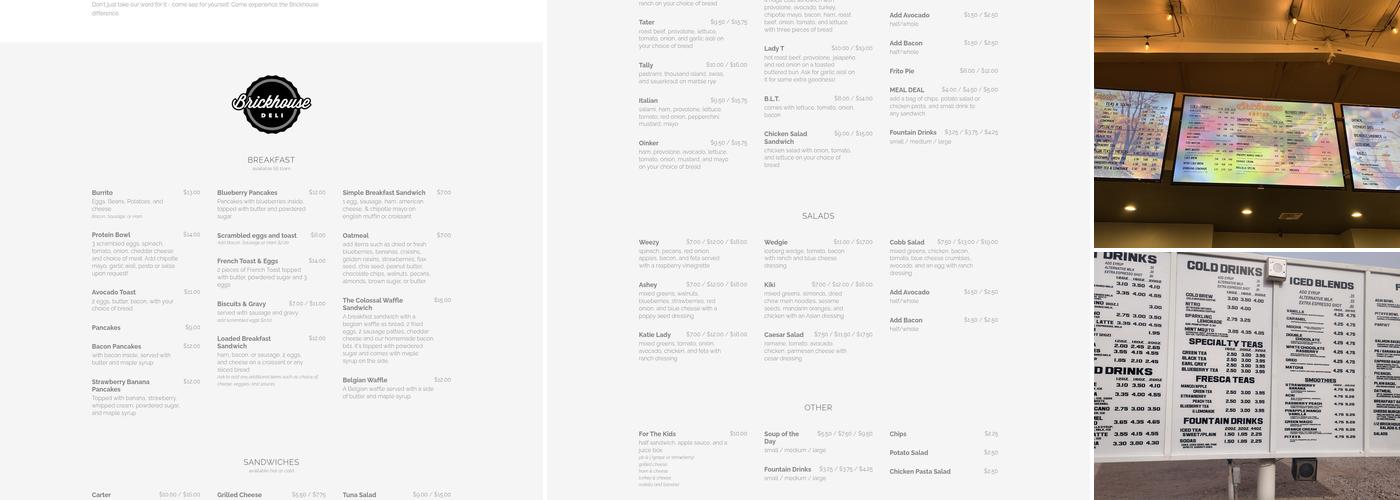 Brickhouse deli Menu