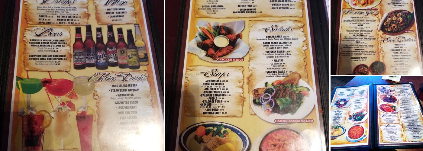 Jalisco's Bar And Grill Menu