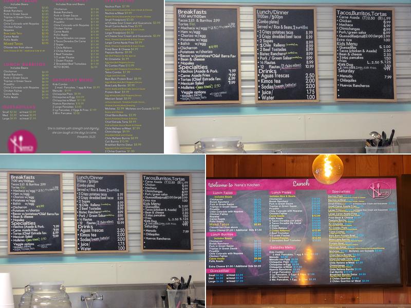 Nana’s Kitchen Menu