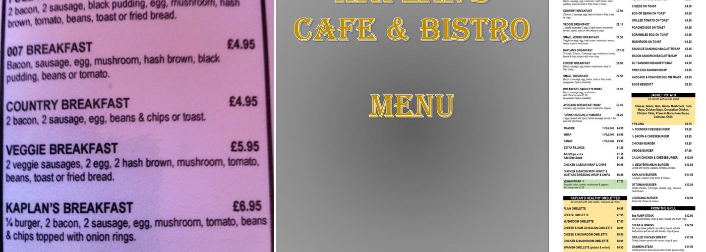 Kaplan's Menu
