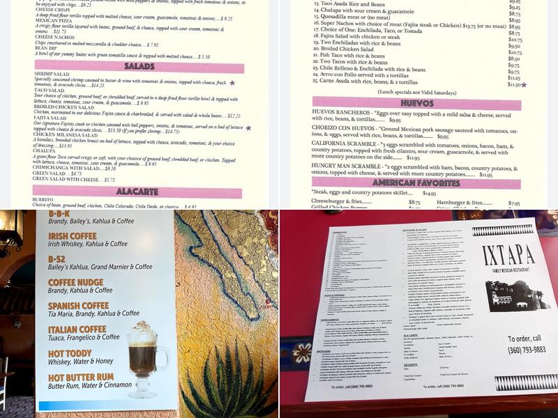 Ixtapa Restaurant Menu
