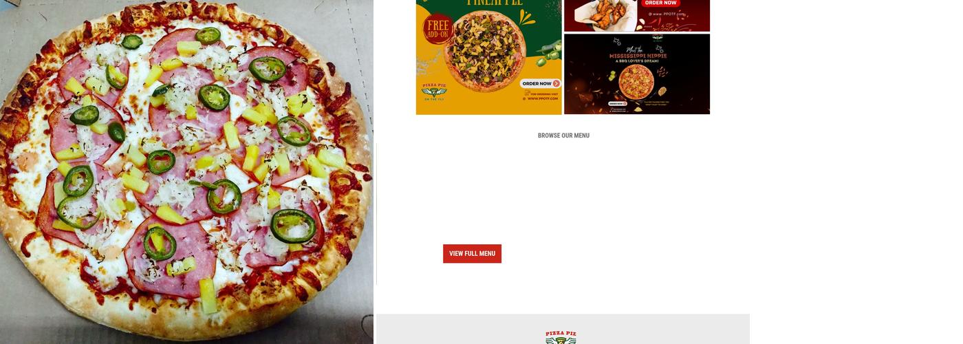 Pizza Pie On The Fly Menu