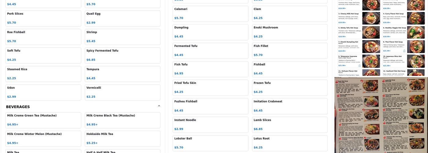 Tasty Pot - Newark Menu