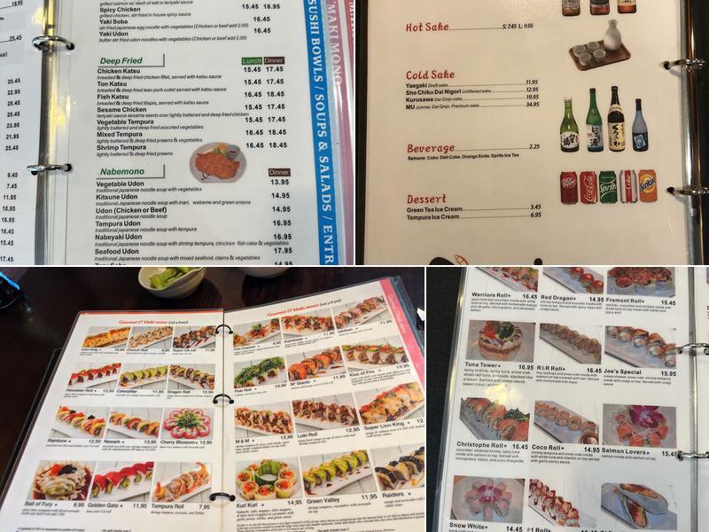 O' Sushi Newark Menu