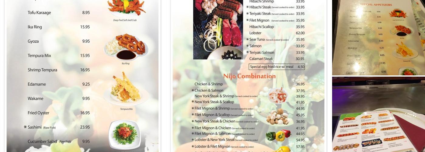 Nijo Castle Japanese Restaurant Menu