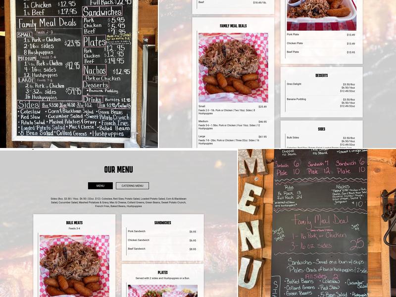 Smokey and the Pig Menu