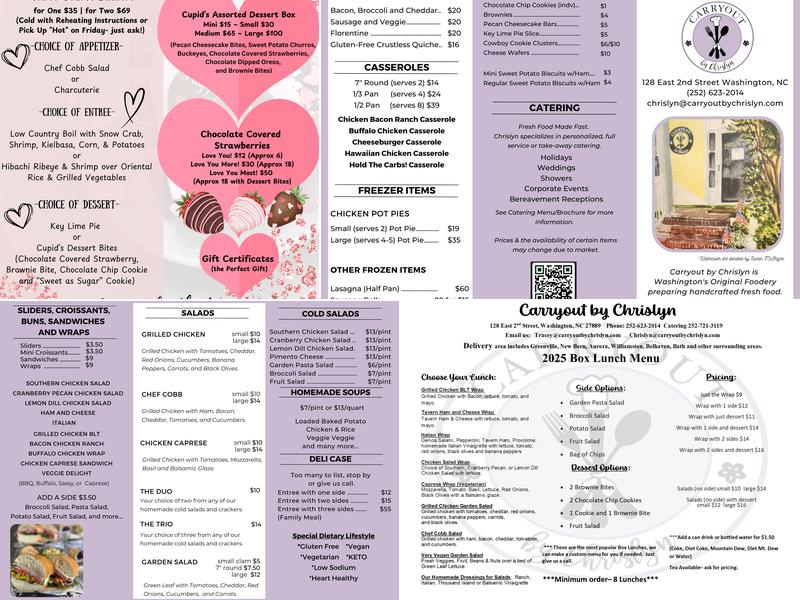 Carryout By Chrislyn Menu