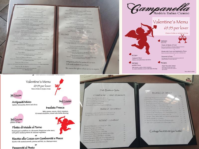 Campanella Modern Italian Cuisine Menu