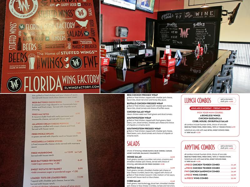 Florida Wing Factory Menu