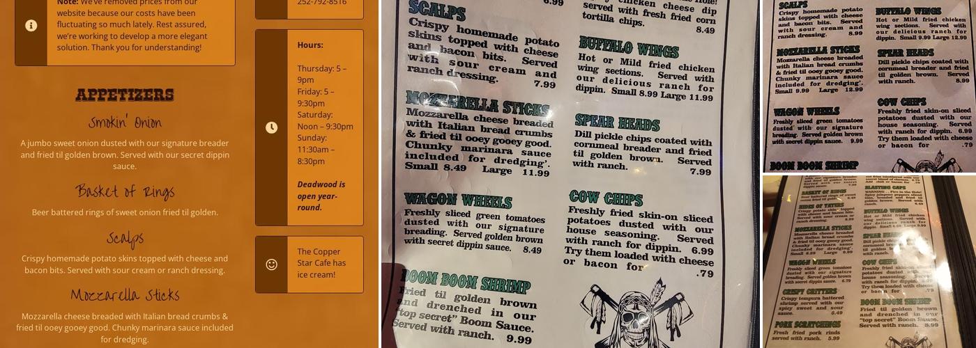 Deadwood Menu