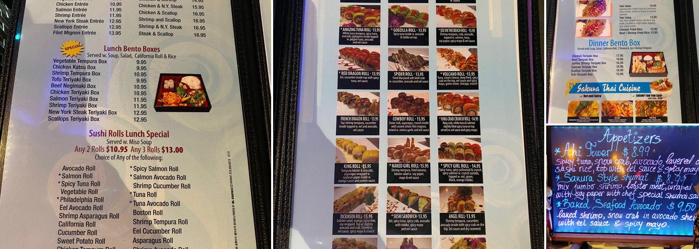 Sakura Menu