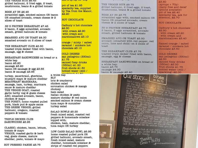 drinks & bites at 35 Menu