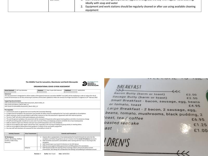 Cafe at Moss Bank Park Menu