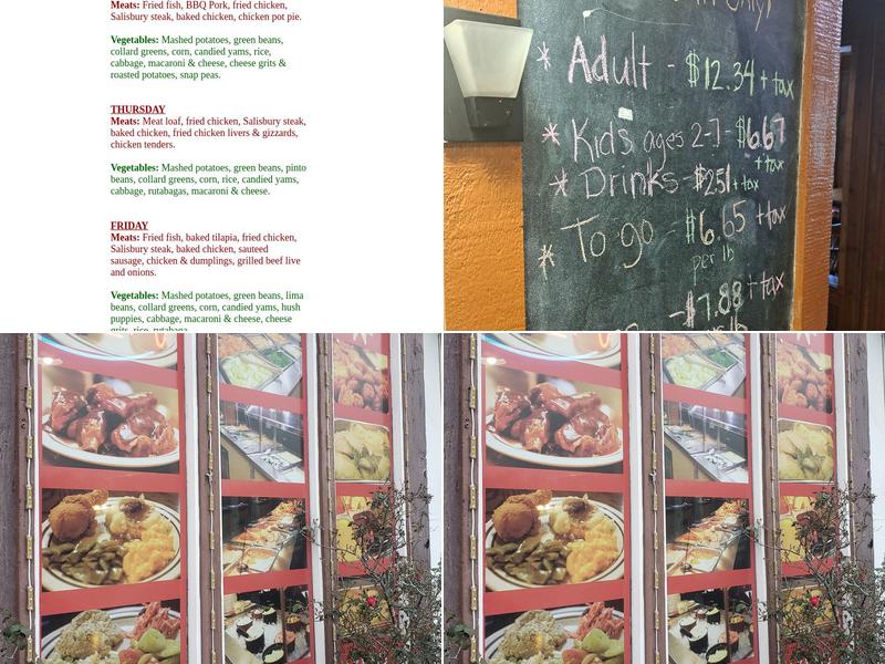 Kacey's Buffet Menu