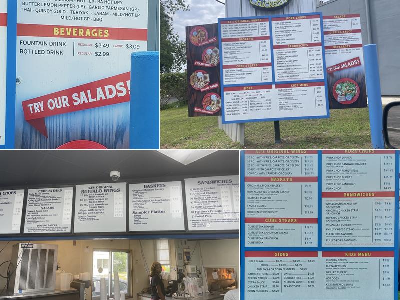 A J Chicken & Things Menu