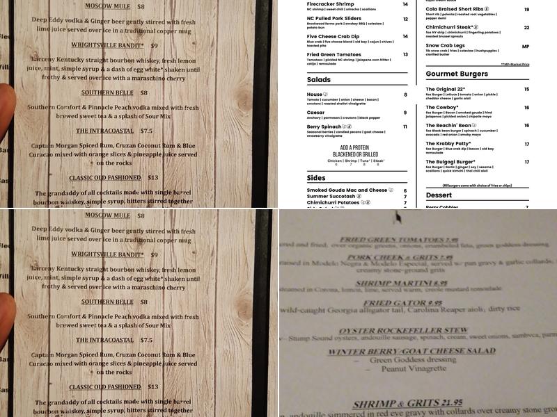 22 North Menu