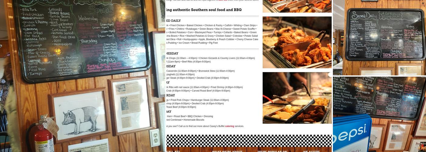 Casey’s Buffet Menu