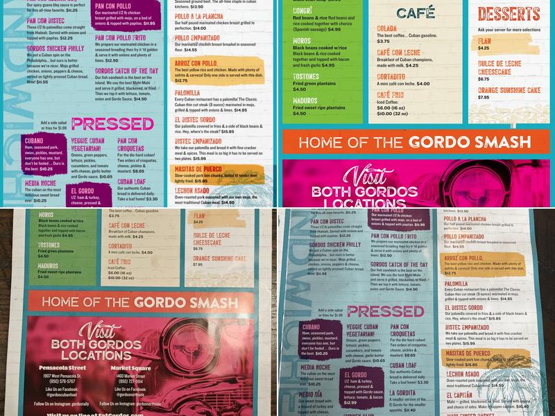 Gordos Northside Menu