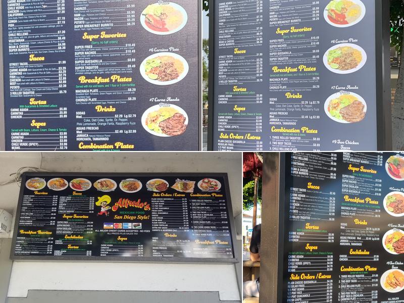 Alfredo's Mexican Food Menu