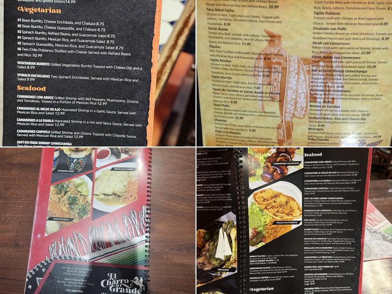 El Charro Grande Menu