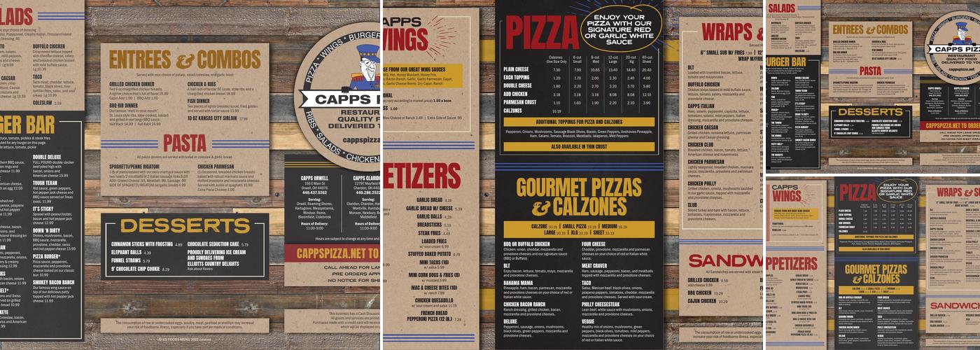 Capps Pizza Menu