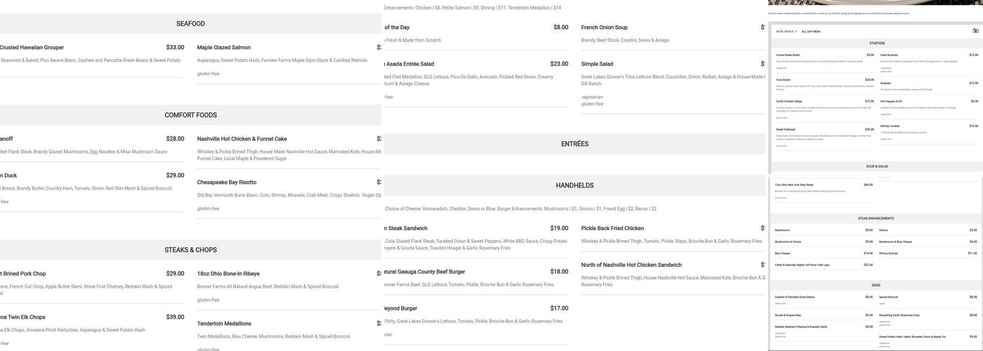 Warren's Spirited Kitchen Menu