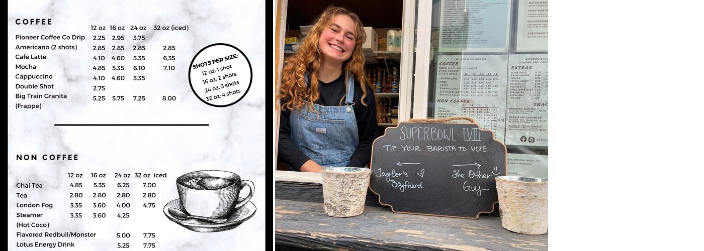 Udderly Espresso Menu