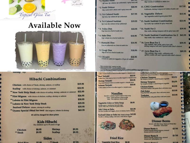 Oyama Japanese Steak House Menu