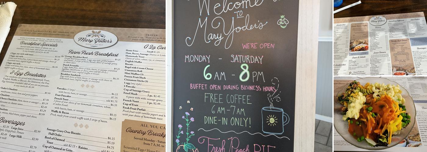 Mary Yoder's Amish Kitchen Menu