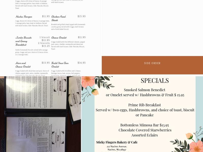 Sticky Fingers Bakery & Cafe Menu