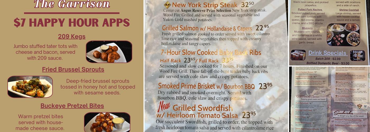 The Garrison Menu