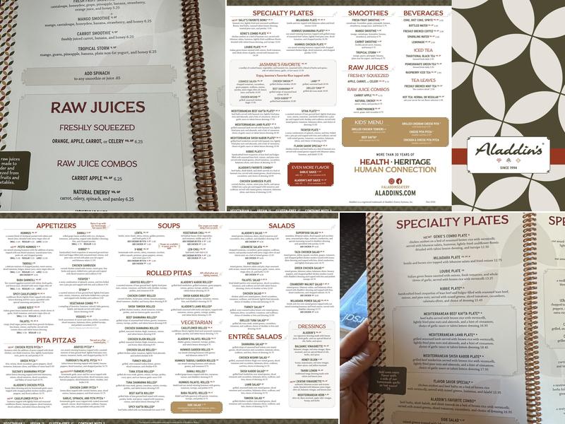 Aladdin's Eatery Oberlin Menu