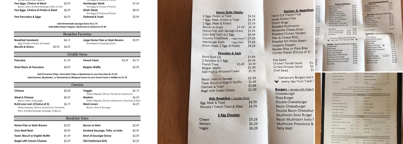 Cattlemans Restaurant Menu
