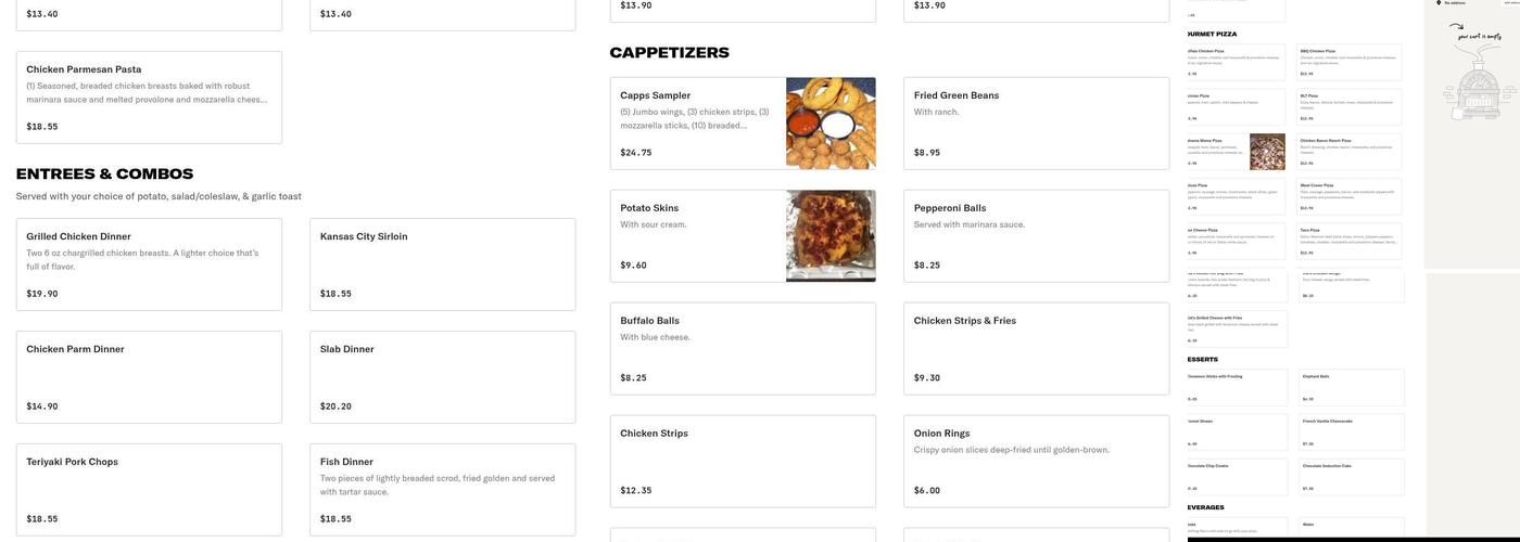 Capps Pizza Menu