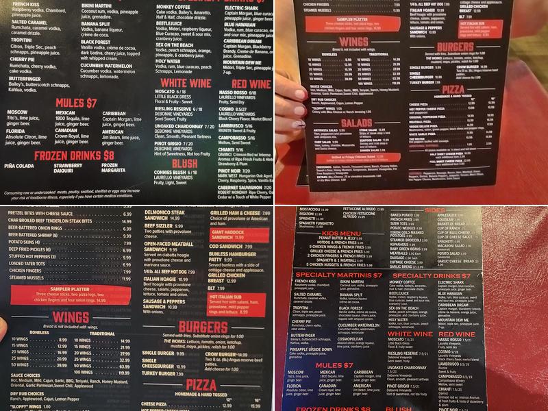 Crows Nest Menu