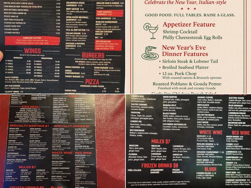 Crows Nest Menu