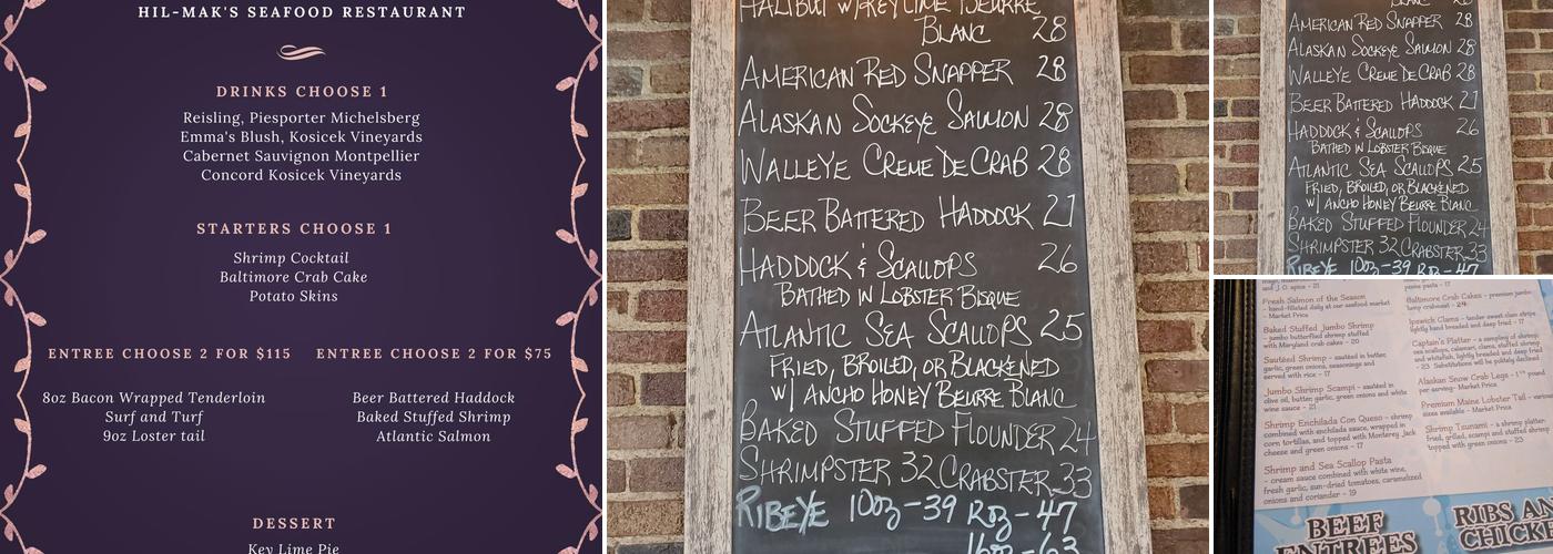 Hil-Mak Seafood Restaurant Menu