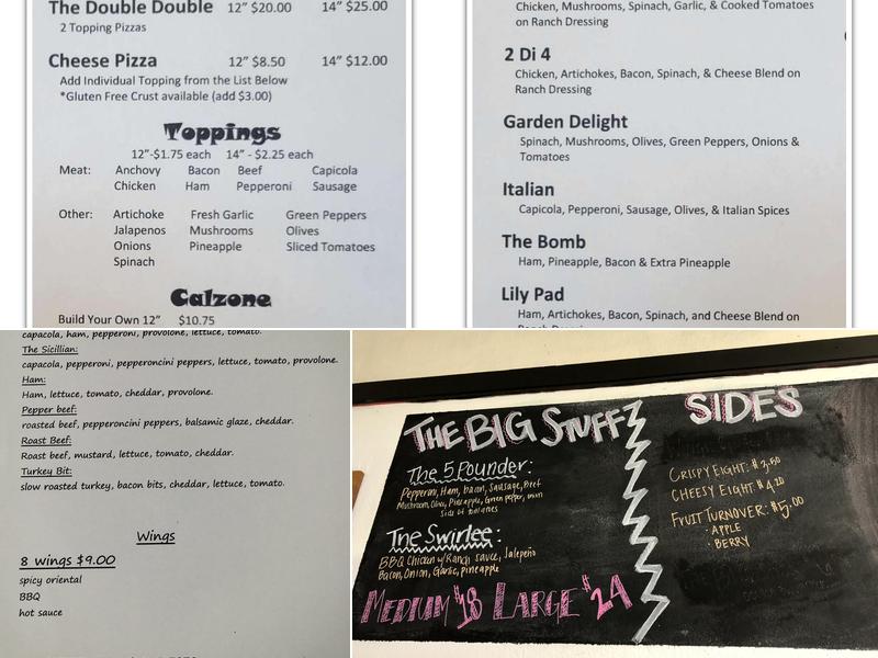 Dirks' Pizza Menu