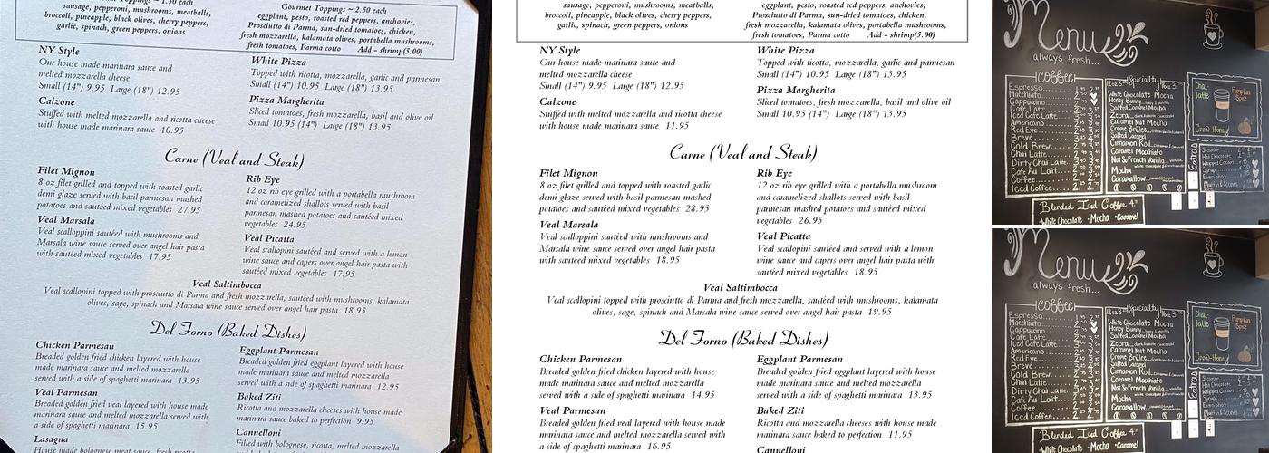 Alfredo's Ristorante Italiano Menu