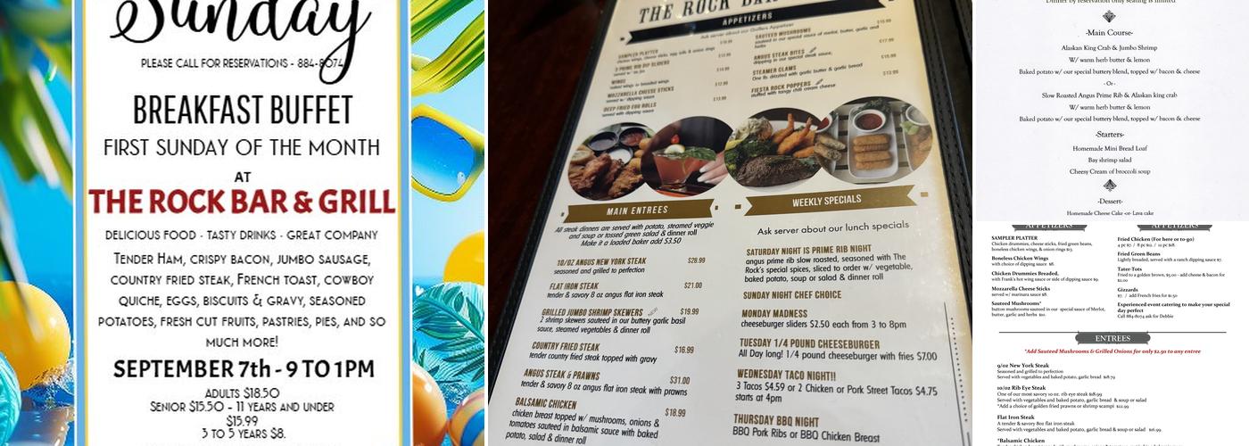 Rock Island Bar & Grill Menu