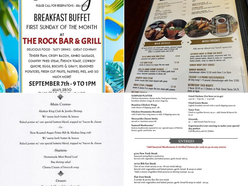 Rock Island Bar & Grill Menu