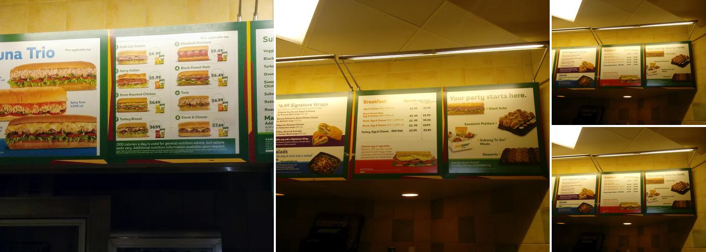 Subway Menu