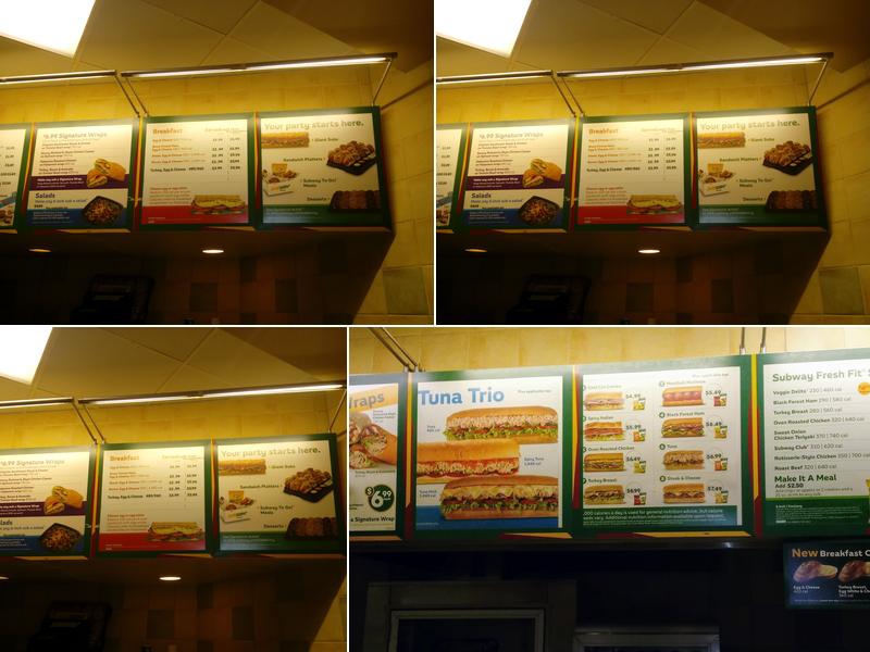 Subway Menu