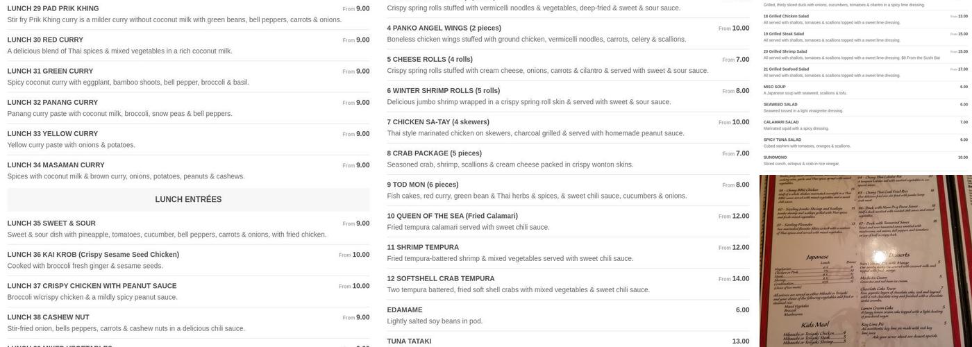 Chang Thai Menu