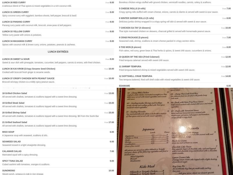 Chang Thai Menu