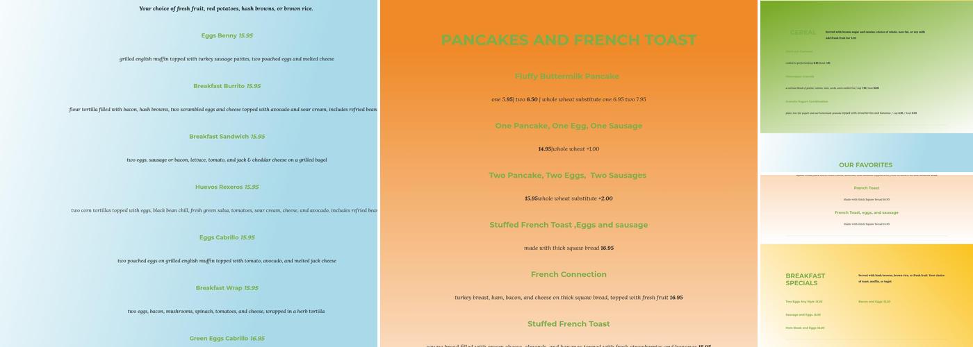 Rex's Cafe Menu
